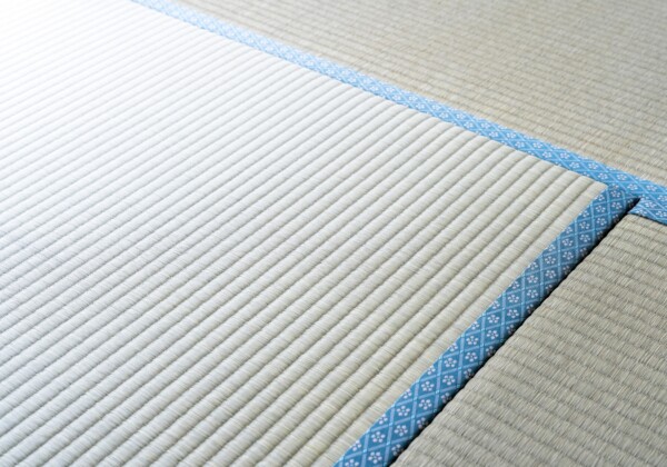 い草の畳のクローズアップ（岡山畳表）